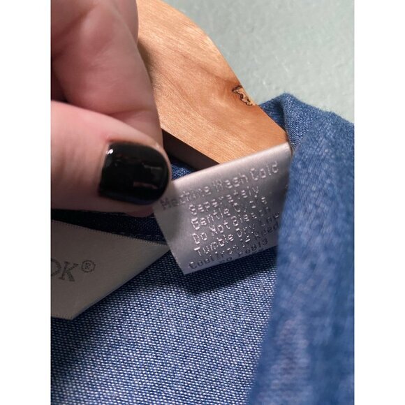 Vintage Stonybrook Women's Blue Denim Floral Button Dress with Tie Size‎ Small - Picture 9 of 10